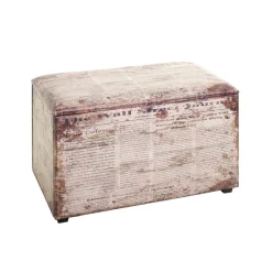 coffre de rangement simili cuir vintage