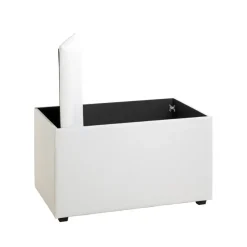 Coffre de rangement simili cuir blanc
