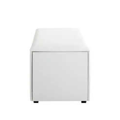 Coffre de rangement simili cuir blanc