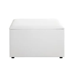 Coffre de rangement simili cuir blanc