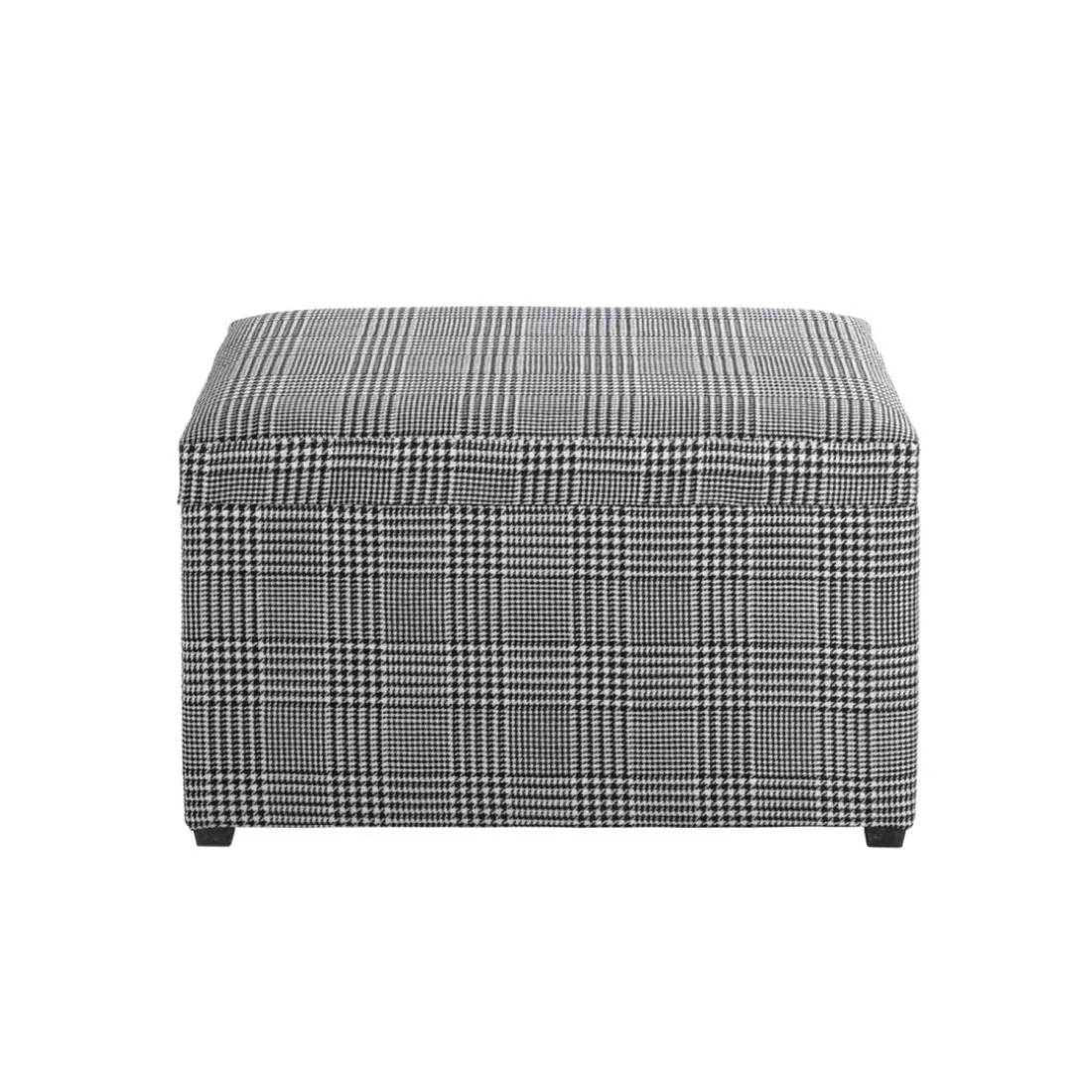 Coffre de rangement tissu à carreaux noir et blanc
