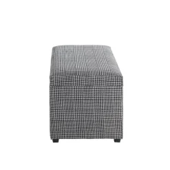Coffre de rangement tissu à carreaux noir et blanc