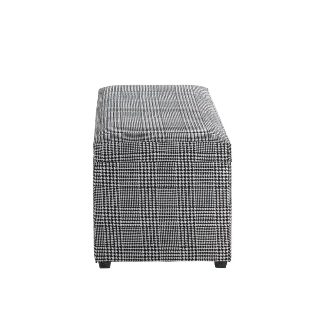 Coffre de rangement tissu à carreaux noir et blanc