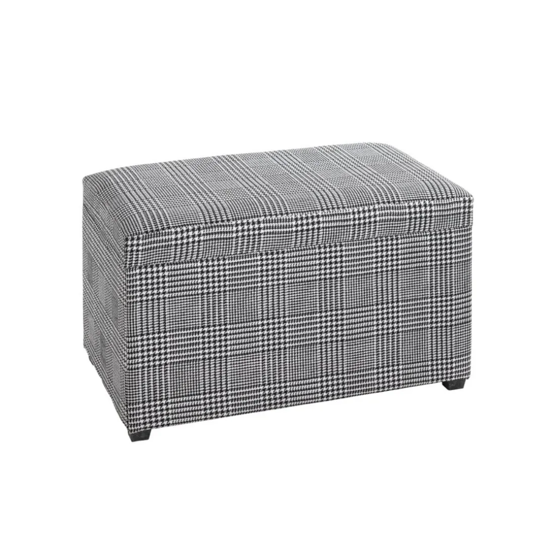 Coffre de rangement tissu à carreaux noir et blanc