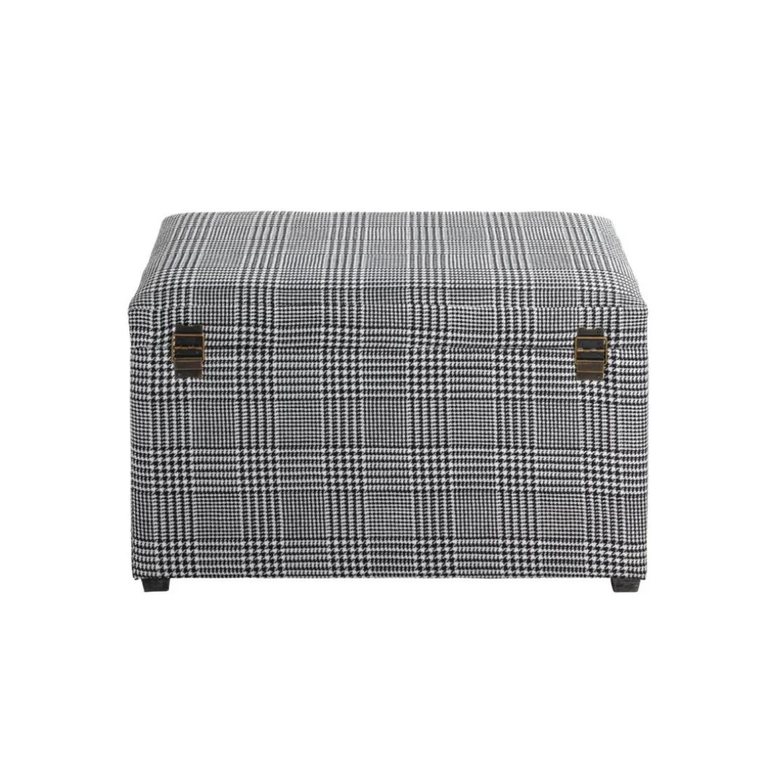 Coffre de rangement tissu à carreaux noir et blanc