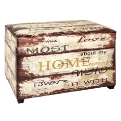 Coffre de rangement vintage multicolore en simili cuir