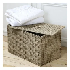 Coffre Pliable en Jonc de mer avec couvercle Beige