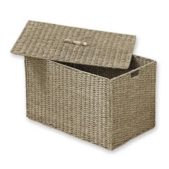 Coffre Pliable en Jonc de mer avec couvercle Beige