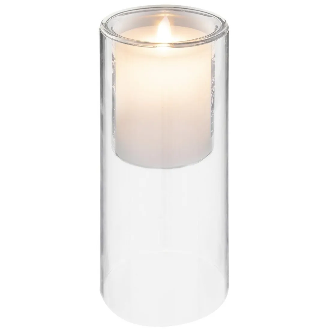 Coffret de 3 bougies LED double en verre