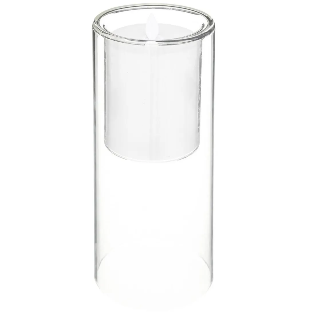 Coffret de 3 bougies LED double en verre