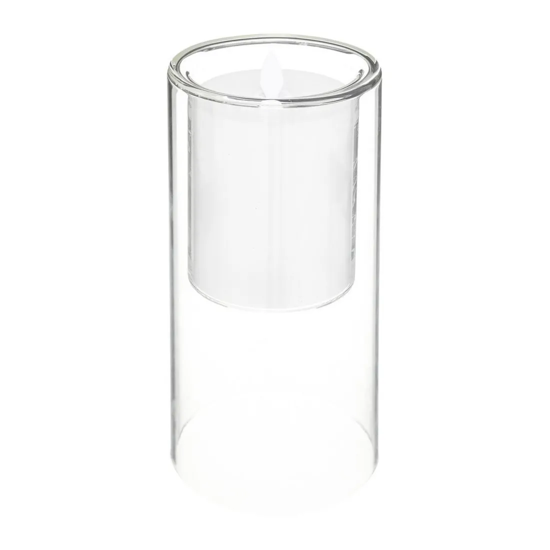 Coffret de 3 bougies LED double en verre
