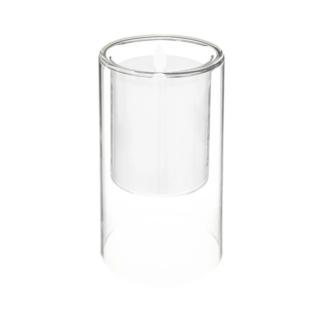 Coffret de 3 bougies LED double en verre