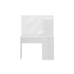 Coiffeuse avec miroir et 5 tiroirs MARL 1 blanc