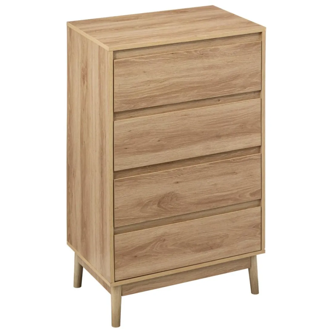 Commode 4 tiroirs effet chêne naturel ABANA