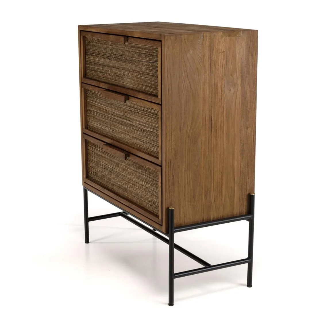 Commode 3 tiroirs en bois de teck recyclé