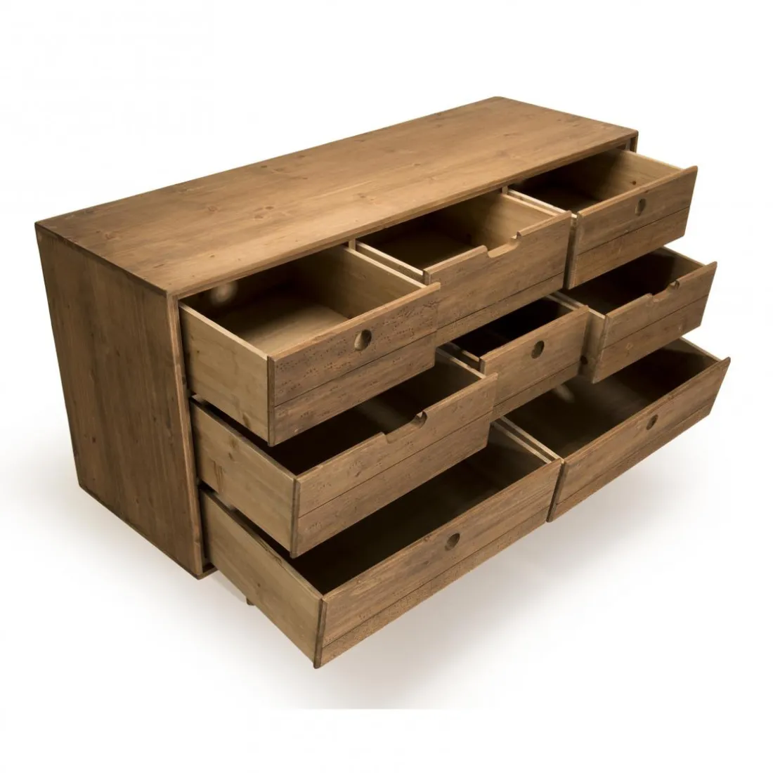 Commode ANDY Scandi Bois 8 Tiroirs Sapin