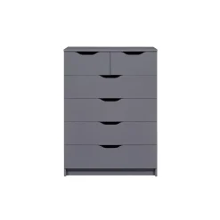 Commode SILENZIA 2 petits et 4 grands tiroirs gris graphite