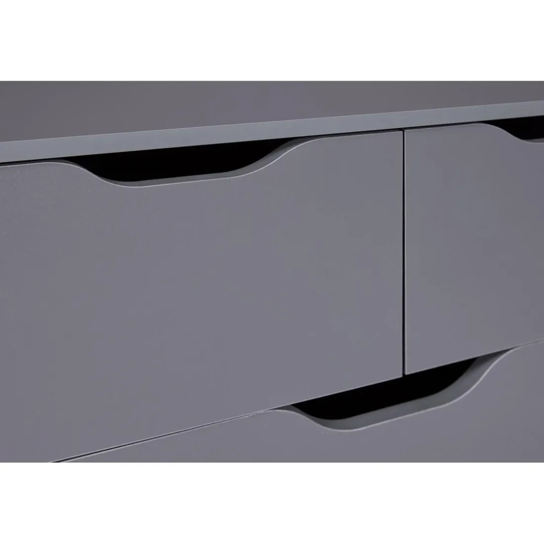 Commode SILENZIA 2 petits et 4 grands tiroirs gris graphite