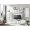 Composition murale meuble TV, étagère et 2 buffets muraux décor chène eucalyptus