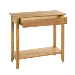 Console 1 tiroir et 1 etagère bois de chêne