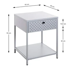 Console 1 tiroir et 1 etagère en métal gris