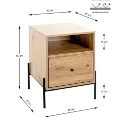 Console 1 tiroir et 1 étagère décor chêne