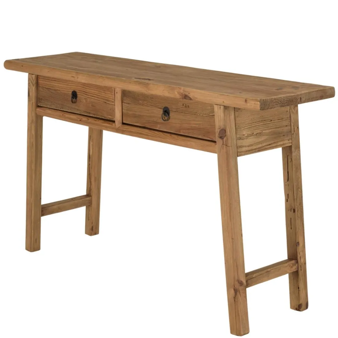 Console 2 tiroirs bois pin recyclé SANDY