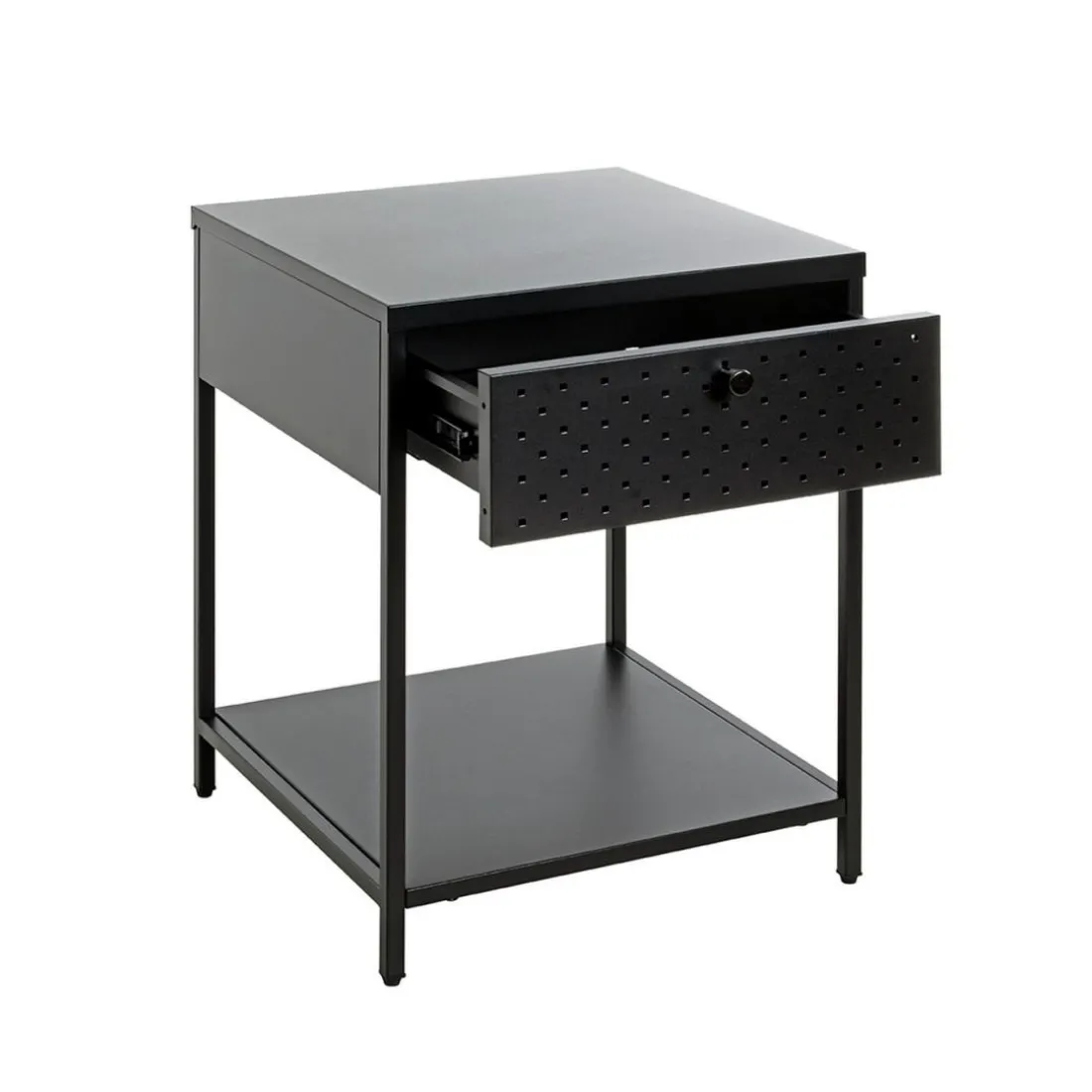 Console en métal avec tablette et tiroir