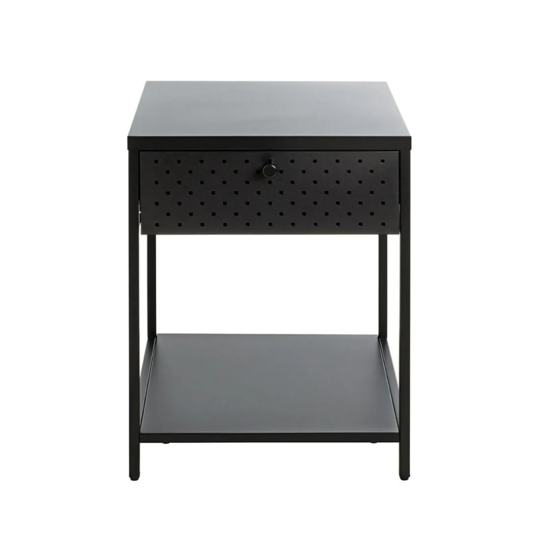 Console en métal avec tablette et tiroir