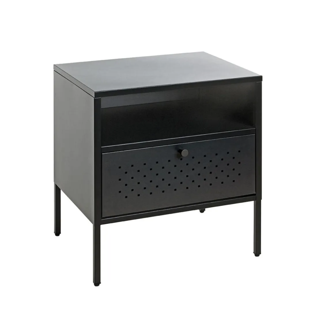 Console en métal avec tablette et tiroir noir