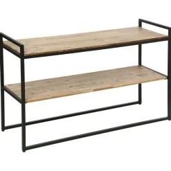 Console en métal et bois marron