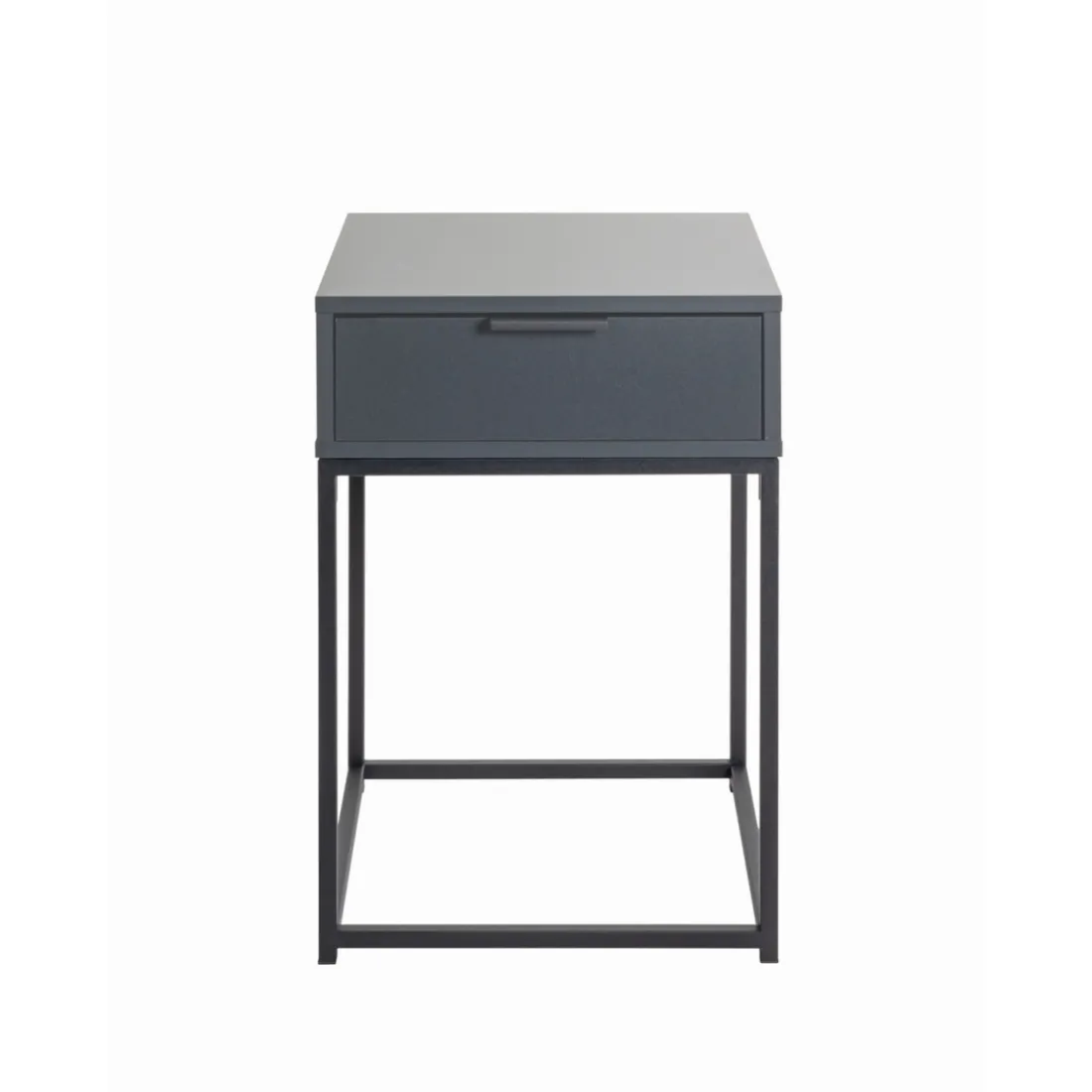 Console en panneau de particules avec décor en anthracite tube d'acier peint par poudrage en noir