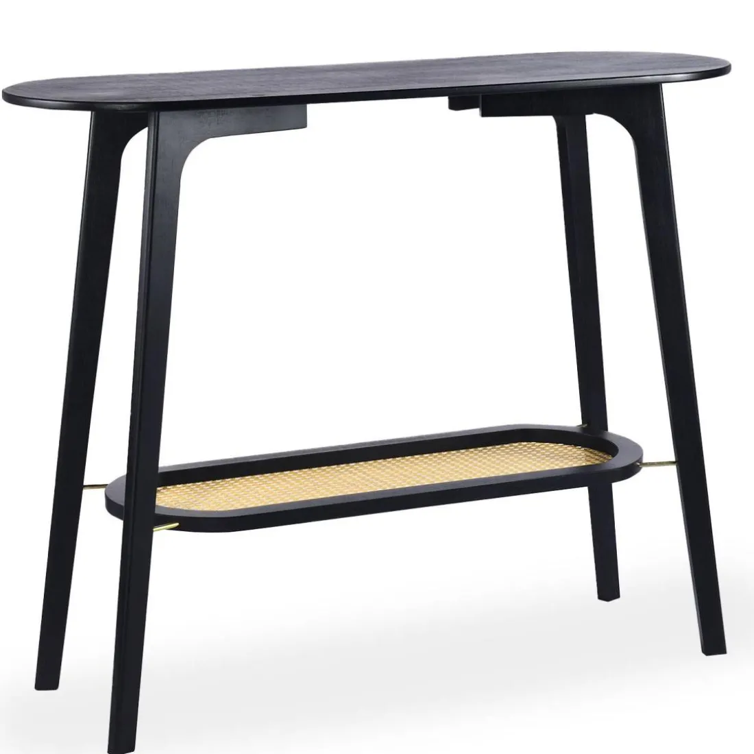 Console moderne Yokori en cannage et Bambou Noir