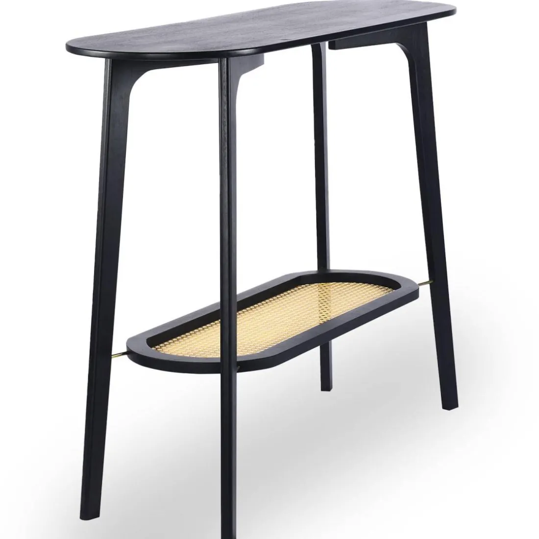 Console moderne Yokori en cannage et Bambou Noir