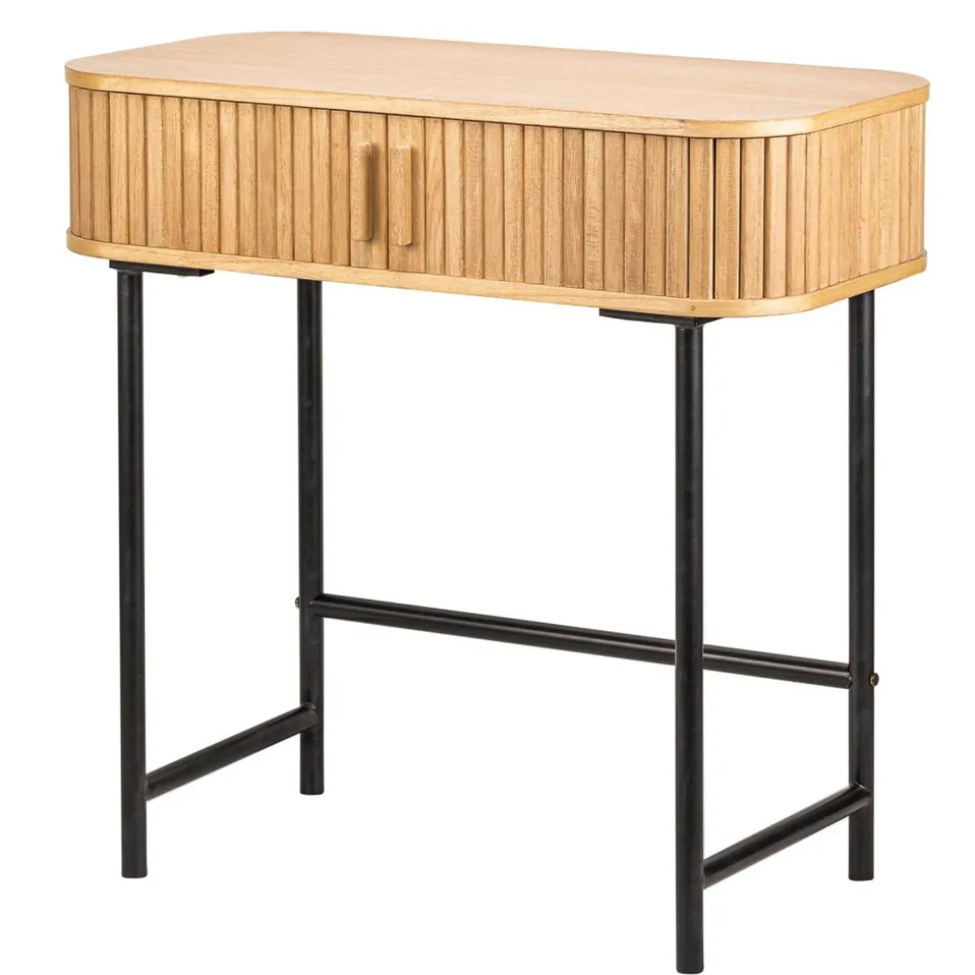 Console table en métal et bois avec 2 portes Noir