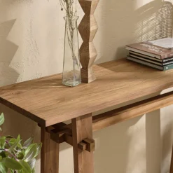Console 140x40cm en bois de teck recyclé