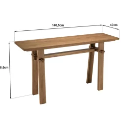 Console 140x40cm en bois de teck recyclé