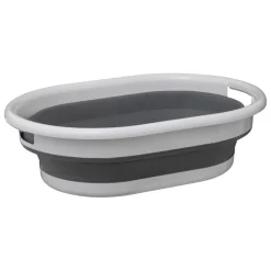 Corbeille à linge pliable 21L gris et blanc