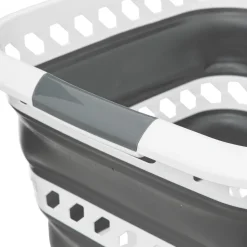 Corbeille à linge pliable 40L gris et blanc