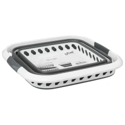 Corbeille à linge pliable 40L gris et blanc