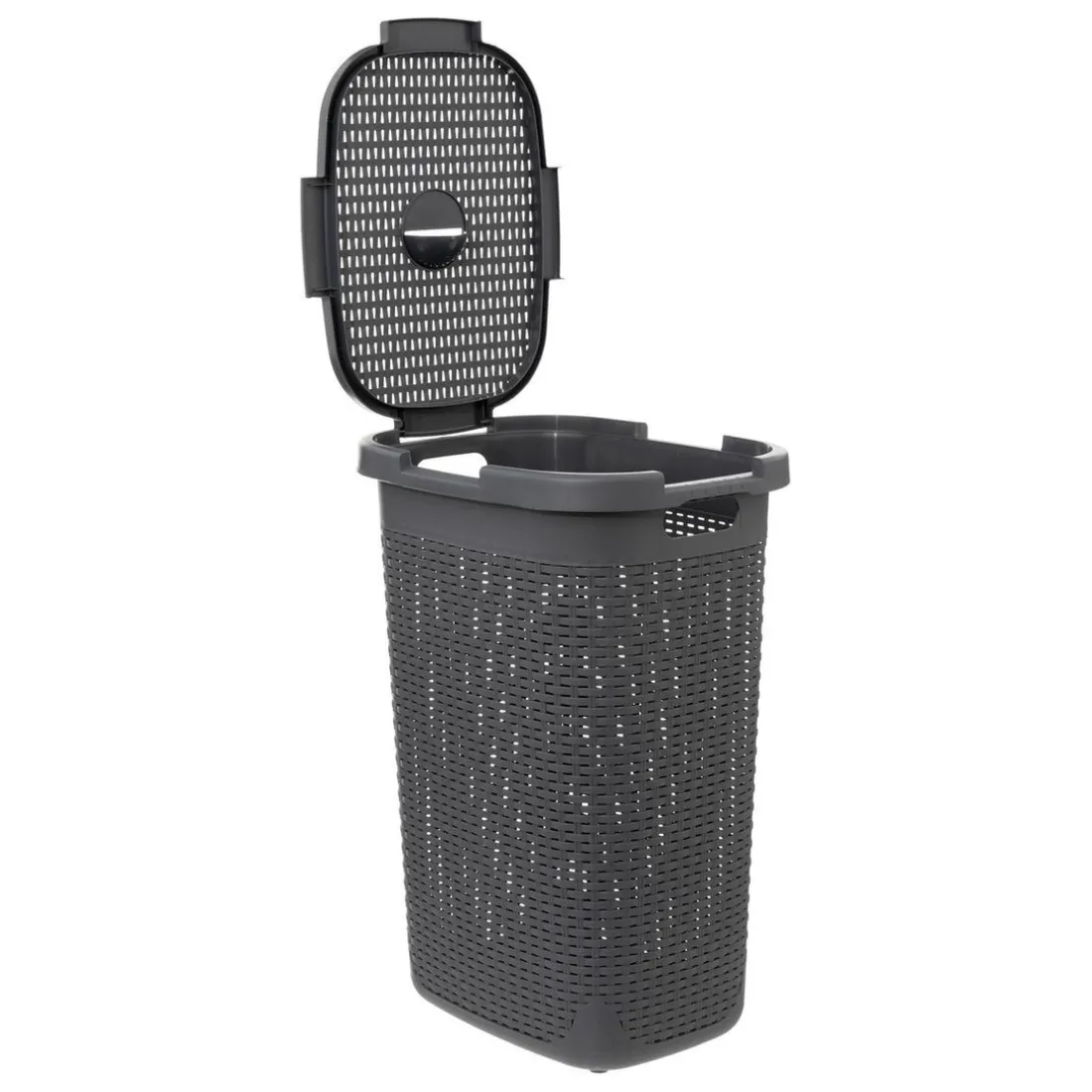 CORBEILLE 60L GRIS BETON RATTAN