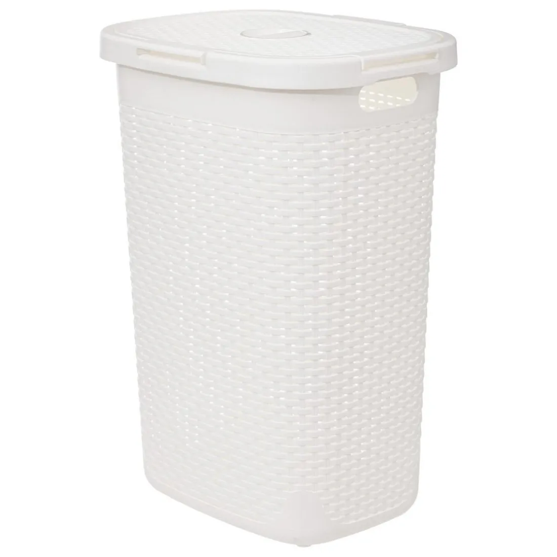 Corbeille 60L Rattan blanc