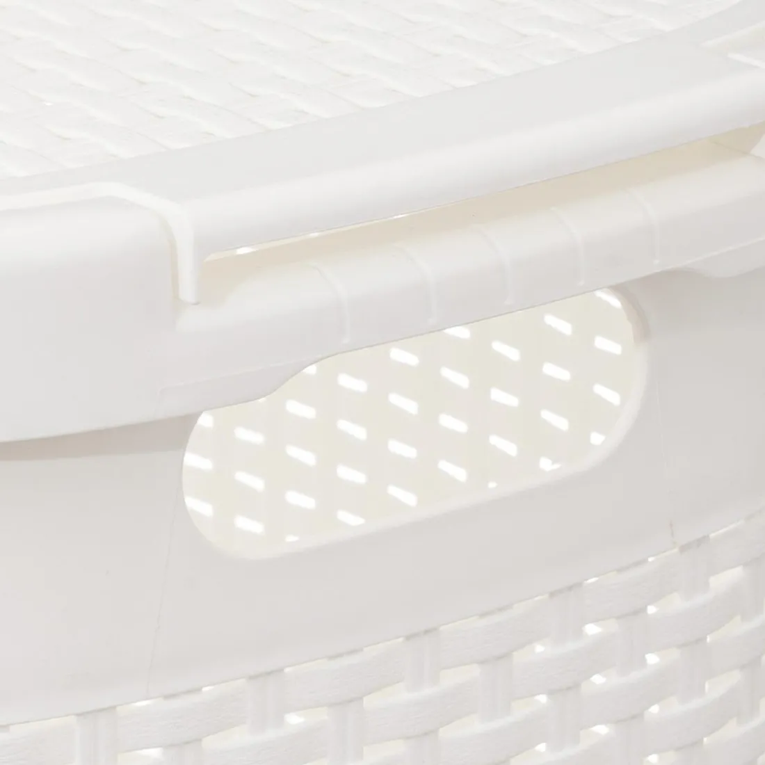 Corbeille 60L Rattan blanc