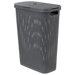 Corbeille Slim 40L Gris BETON/Rotin
