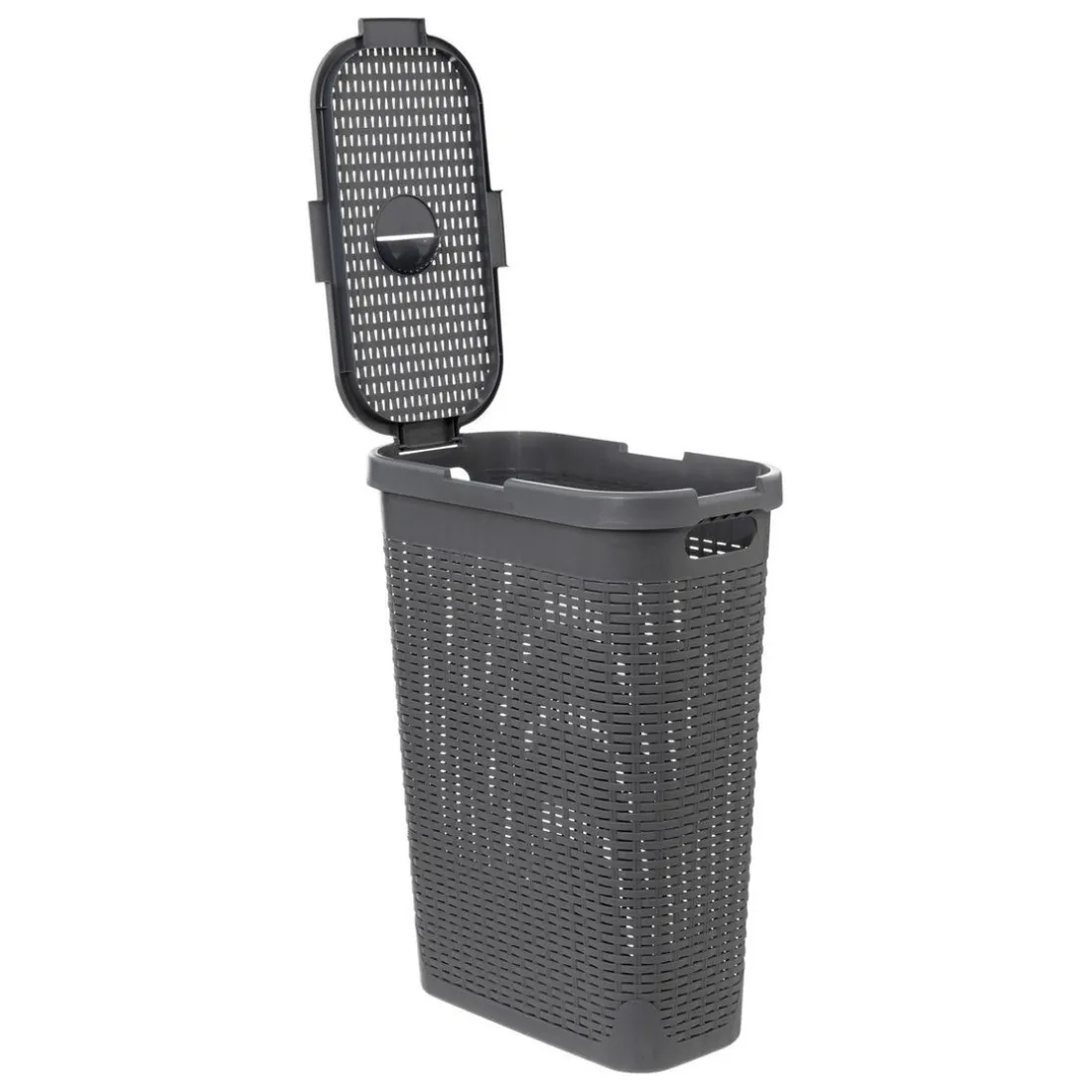 Corbeille Slim 40L Gris BETON/Rotin