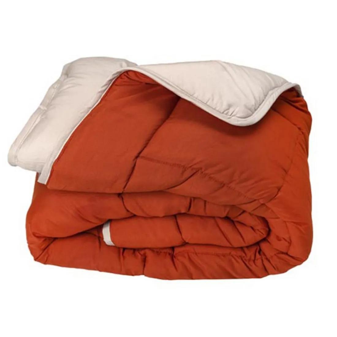 Couette chaude bicolore COCOON gingembre/galet