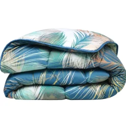 Couette légère double face PLUMA motif plumes