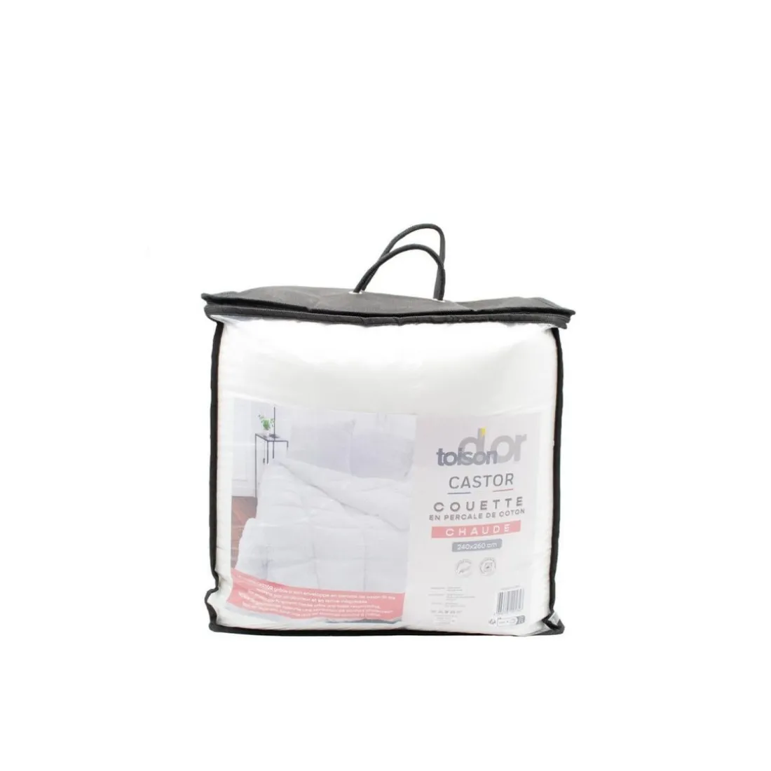Couette tempérée en coton castor blanche