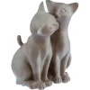 Couple de chat en résine calin