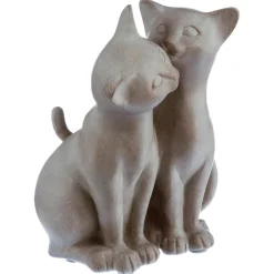 Couple de chat en résine calin